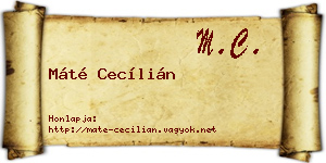 Máté Cecílián névjegykártya